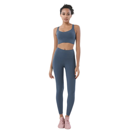 Elastic Sportwear Bra Leggings Two Piece Set